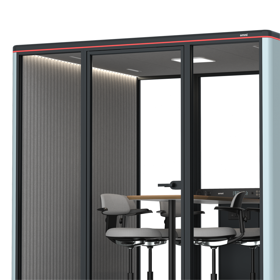 Omni SixCounter Meeting Table / RAL Grey Blue / #6d6c69