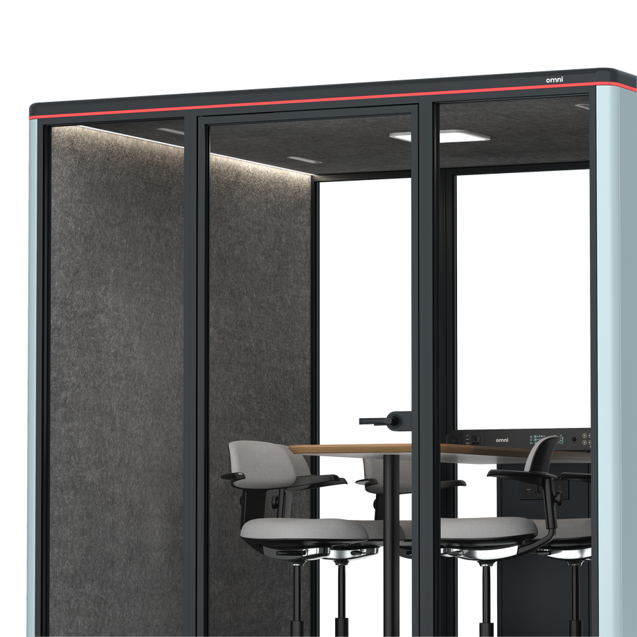 Omni SixCounter Meeting Table / RAL Grey Blue / #615f5d