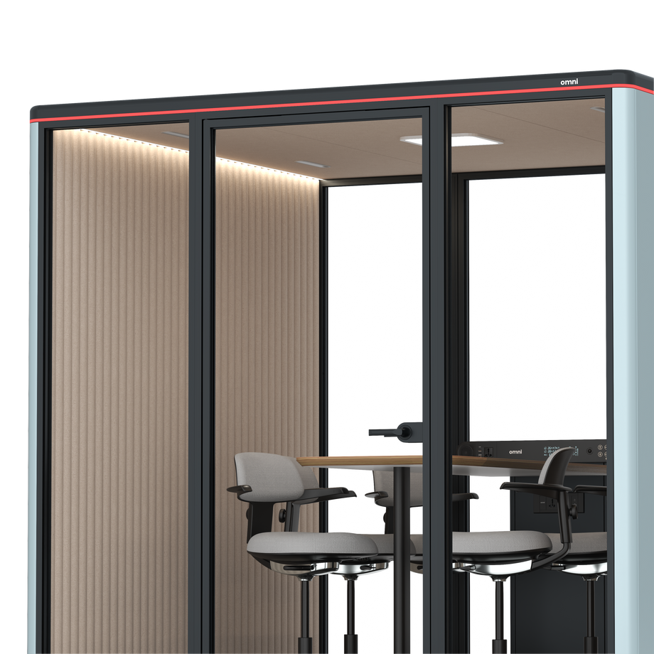 Omni SixCounter Meeting Table / RAL Grey Blue / #a18e7e