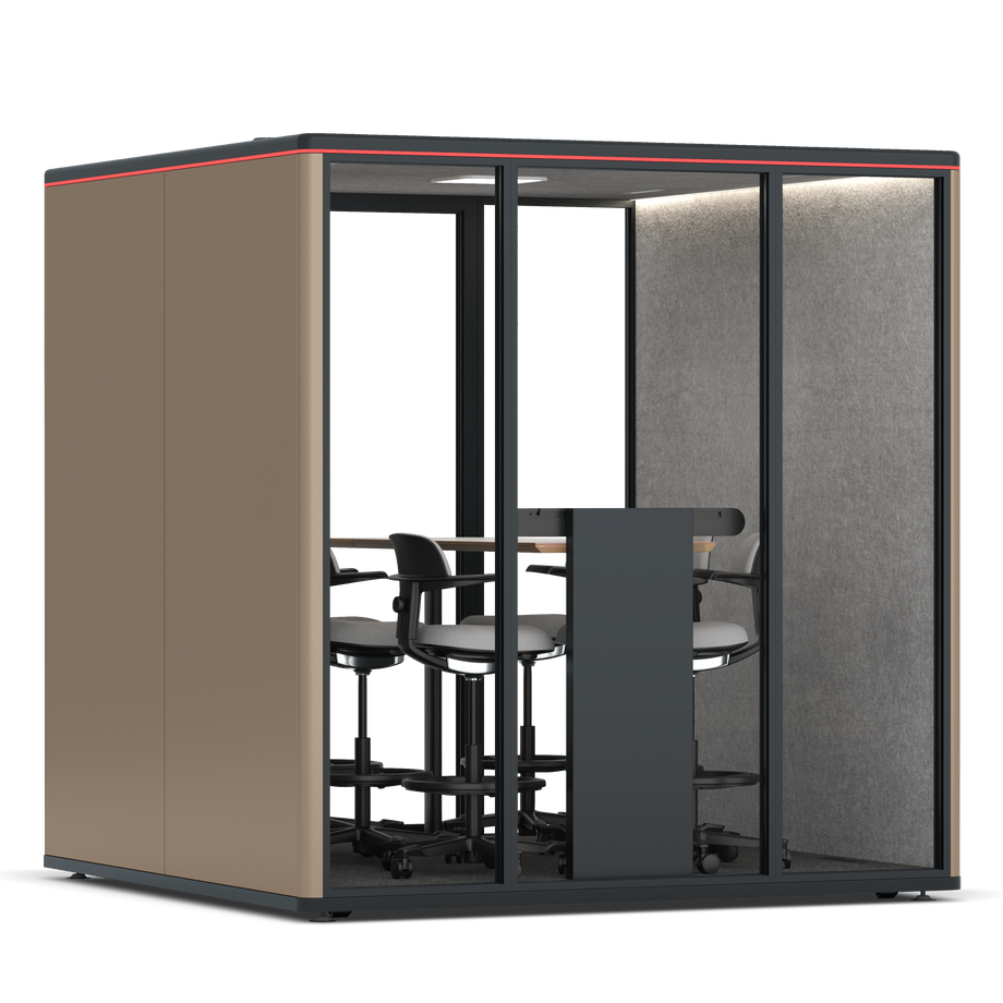 Omni SixCounter Meeting Table / RAL Grey Beige / #a49f98