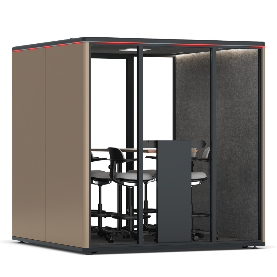 Omni SixCounter Meeting Table / RAL Grey Beige / #615f5d