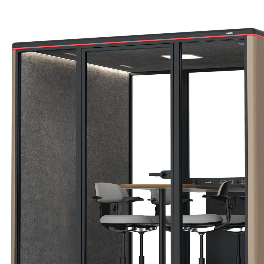 Omni SixCounter Meeting Table / RAL Grey Beige / #615f5d