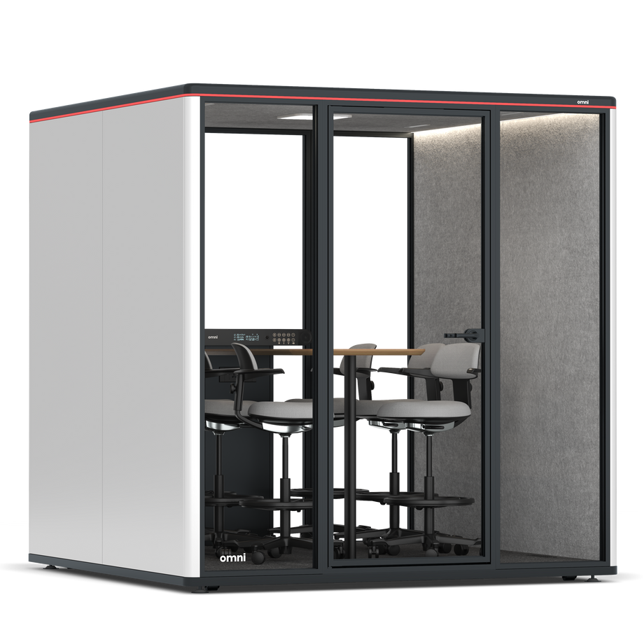 Omni SixCounter Meeting Table / WhiteRAL Pure White / #a49f98