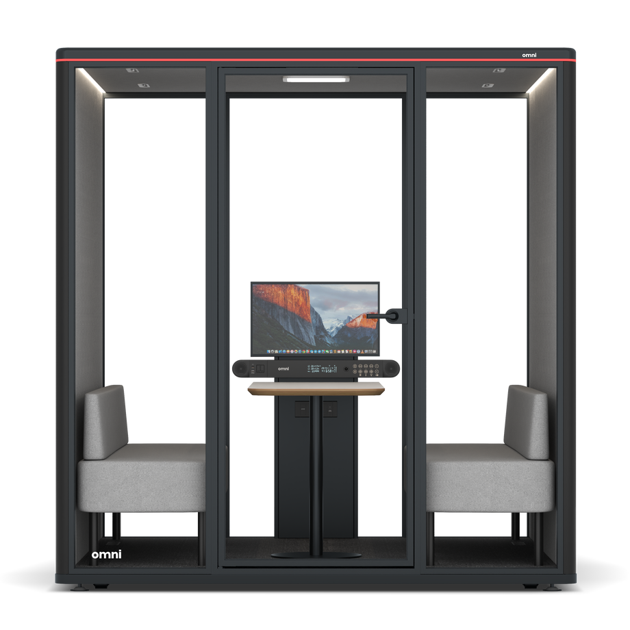 Omni SixSofa (+ Monitor Stand) / RAL Black / #6d6c69