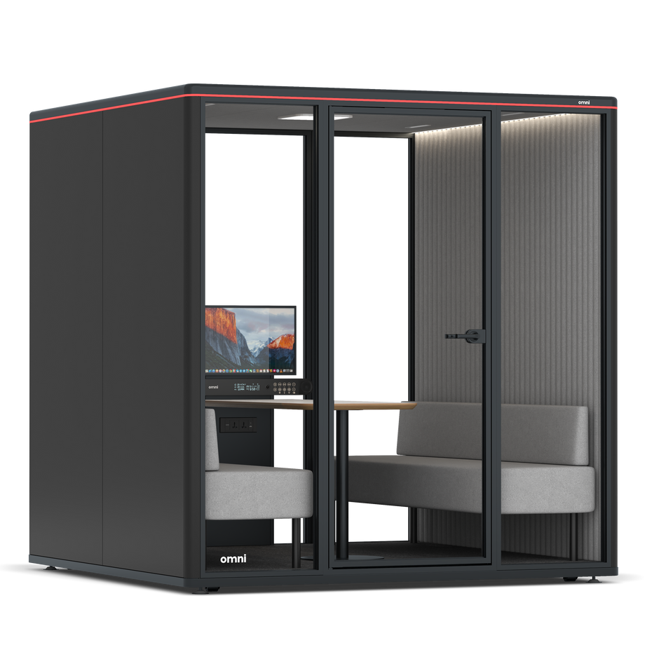 Omni SixSofa (+ Monitor Stand) / RAL Black / #6d6c69