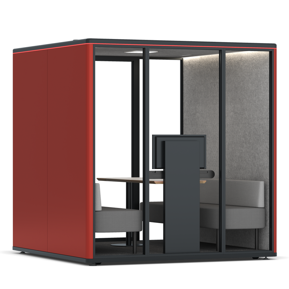 Omni SixSofa (+ Monitor Stand) / RAL Tomato Red / #a49f98
