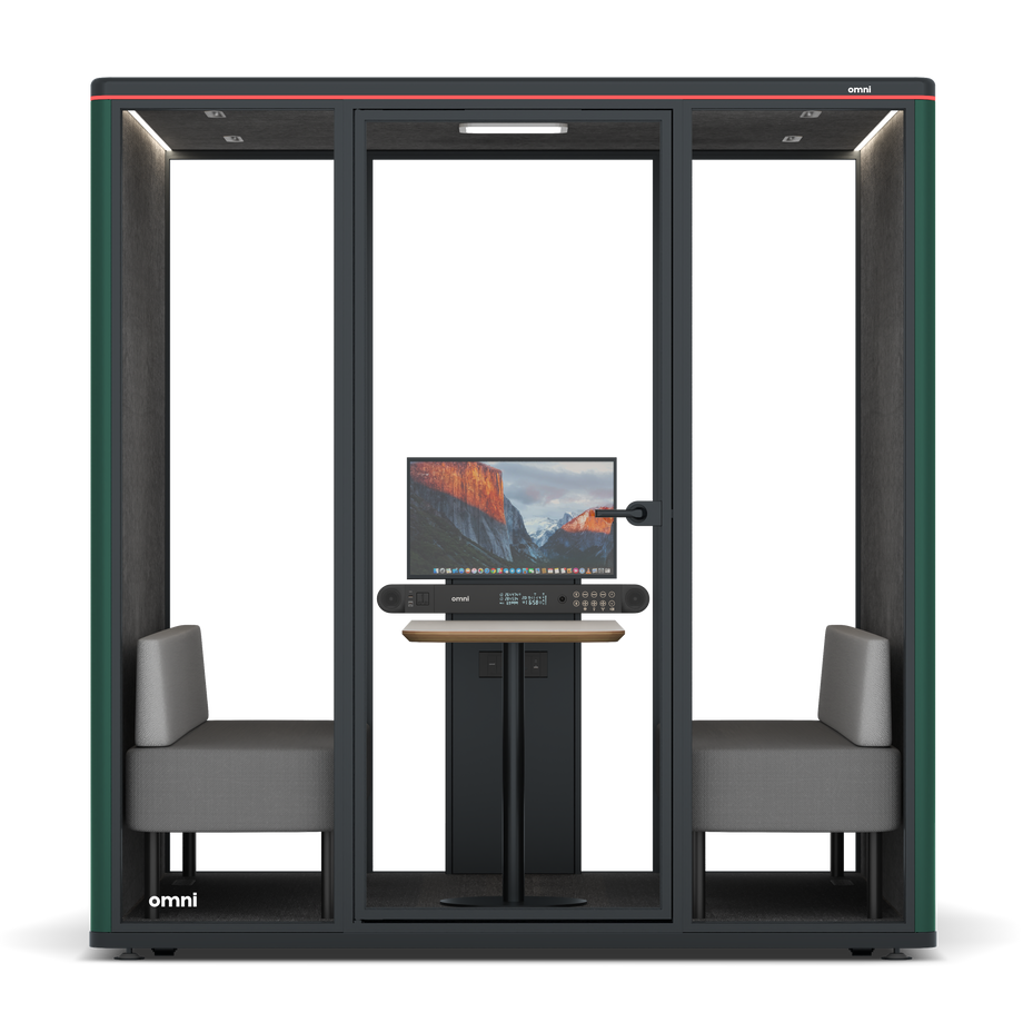 Omni SixSofa (+ Monitor Stand) / RAL Moss Green / #615f5d