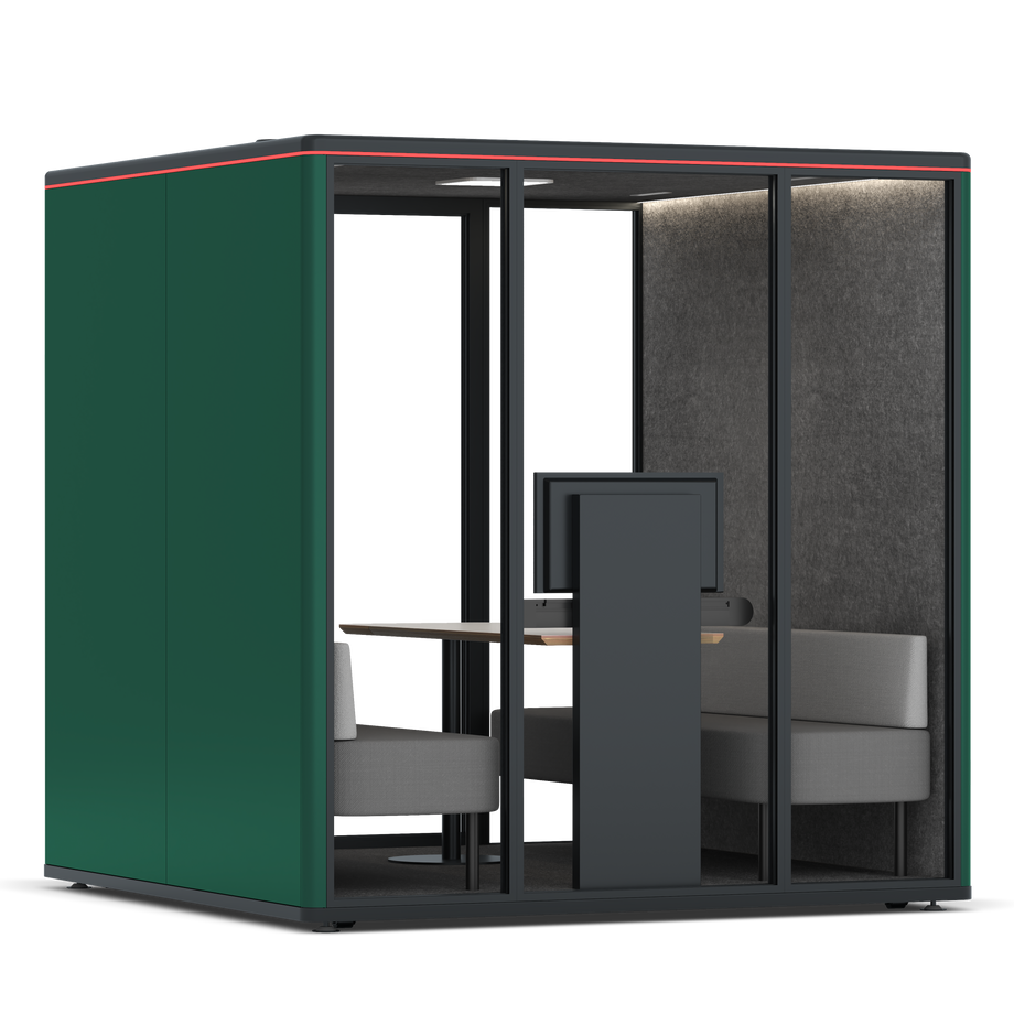 Omni SixSofa (+ Monitor Stand) / RAL Moss Green / #615f5d