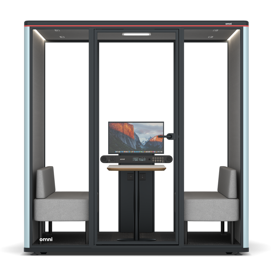 Omni SixSofa (+ Monitor Stand) / RAL Grey Blue / #6d6c69