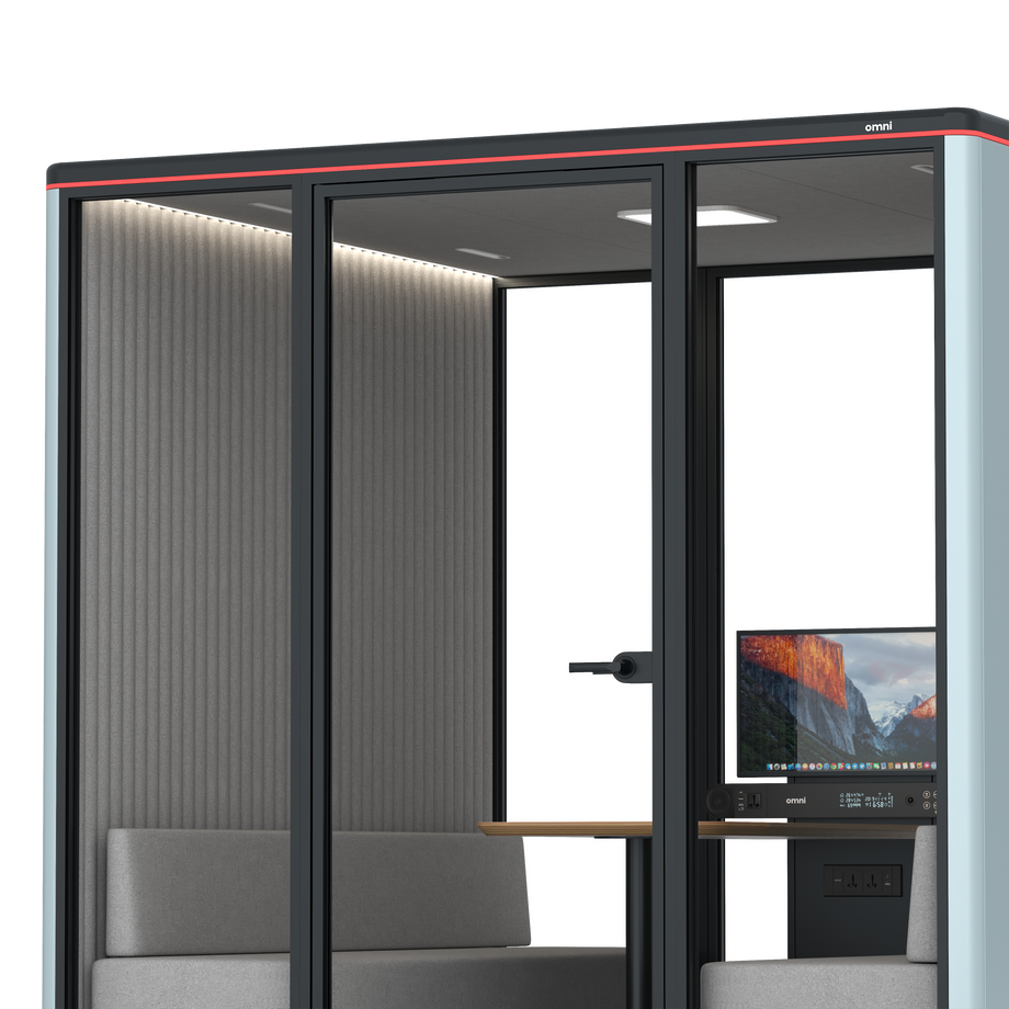 Omni SixSofa (+ Monitor Stand) / RAL Grey Blue / #6d6c69