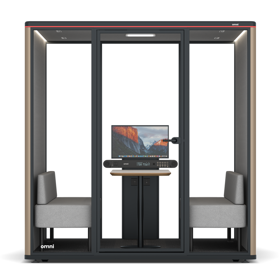 Omni SixSofa (+ Monitor Stand) / RAL Grey Beige / #6d6c69