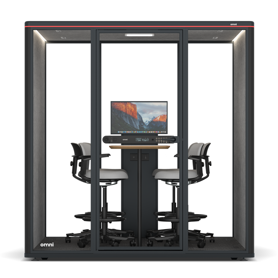 Omni SixCounter Meeting Table (+ Monitor Stand) / RAL Black / #a49f98