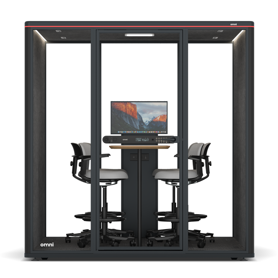 Omni SixCounter Meeting Table (+ Monitor Stand) / RAL Black / #615f5d