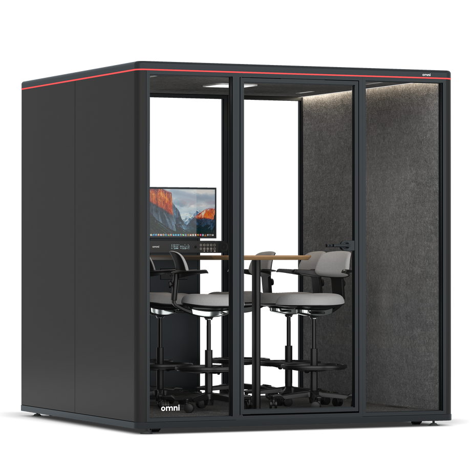 Omni SixCounter Meeting Table (+ Monitor Stand) / RAL Black / #615f5d