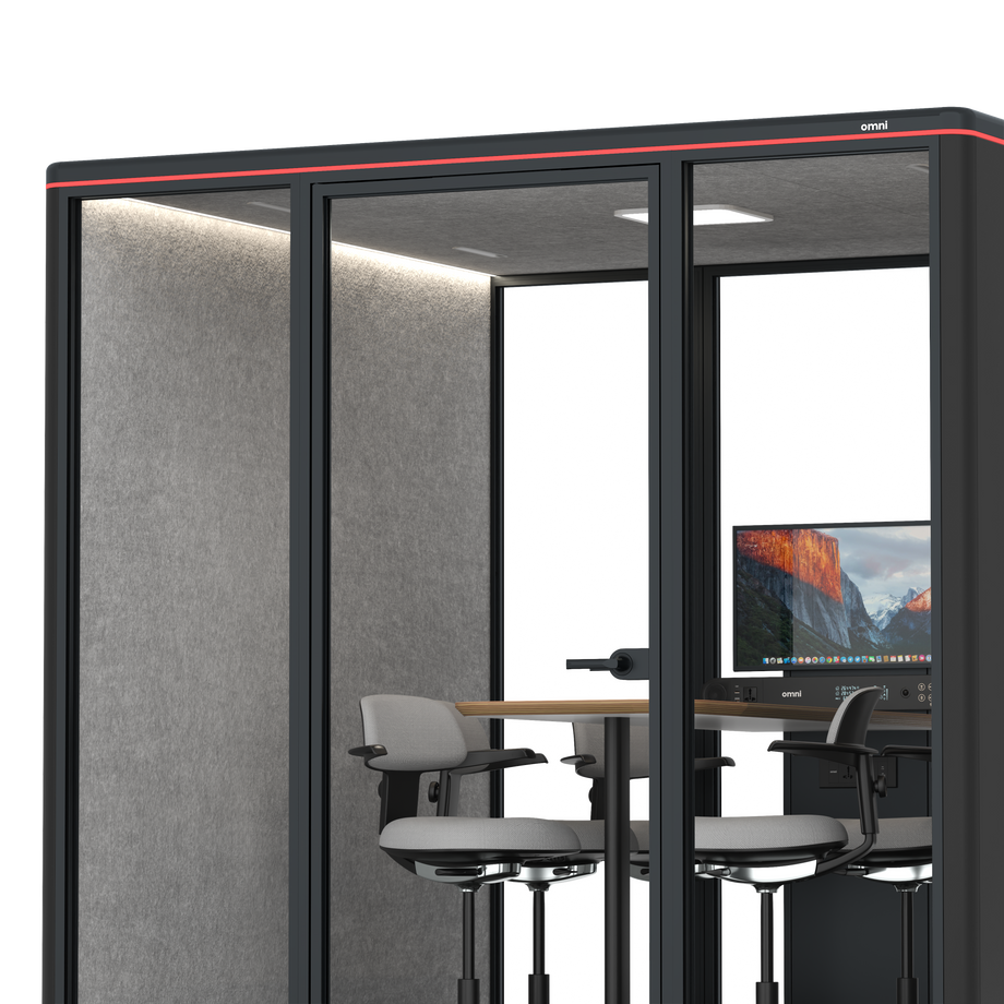 Omni SixCounter Meeting Table (+ Monitor Stand) / RAL Black / #a49f98