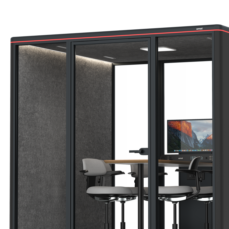 Omni SixCounter Meeting Table (+ Monitor Stand) / RAL Black / #615f5d