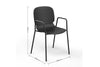 A black armchair with dimensions indicated on a white background. The dimensions are width 530mm, depth 500mm, and height 830mm.