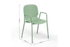 A morandi green armchair with dimensions indicated on a white background. The dimensions are width 530mm, depth 500mm, and height 830mm.