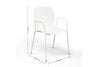 A white armchair with dimensions indicated on a white background. The dimensions are width 530mm, depth 500mm, and height 830mm.