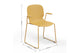A ginger stackable armchair with dimensions indicated on a white background. The dimensions are width 610mm, depth 520mm, and height 830mm.