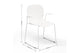 A white stackable armchair with dimensions indicated on a white background. The dimensions are width 610mm, depth 520mm, and height 830mm.