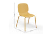A warm, ginger orange chair with dimensions indicated on a white background. The dimensions are width 560mm, depth 510mm, and height 820mm.