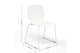 A white Aarhus Bistro Glide Stackable with dimensions indicated on a black background. The dimensions are width 570mm, depth 520mm, and height 830mm.