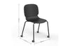 A black wheelie chair with dimensions indicated on a white background. The dimensions are width 550mm, depth 510mm, and height 830mm.