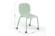 A morandi green wheelie chair with dimensions indicated on a white background. The dimensions are width 550mm, depth 510mm, and height 830mm.