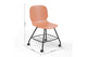 A coral Aarhus Eiffel Task / Education Chair with dimensions indicated on a white background. The dimensions are width 490mm, depth 510mm, and height 830mm.