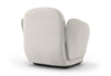 Byorne Armchair upholstered in premium fabric, available in dusty teal, dark grey and pebble grey, featuring generous proportions for lasting comfort and a refined, modern silhouette. Built with a welded steel internal frame and moulded foam cushioning for durability and support, it is finished with injection moulded nylon legs and designed to integrate seamlessly into flexible modular seating layouts.