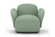 Byorne Armchair upholstered in premium fabric, available in dusty teal, dark grey and pebble grey, featuring generous proportions for lasting comfort and a refined, modern silhouette. Built with a welded steel internal frame and moulded foam cushioning for durability and support, it is finished with injection moulded nylon legs and designed to integrate seamlessly into flexible modular seating layouts.