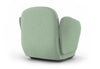 Byorne Armchair upholstered in premium fabric, available in dusty teal, dark grey and pebble grey, featuring generous proportions for lasting comfort and a refined, modern silhouette. Built with a welded steel internal frame and moulded foam cushioning for durability and support, it is finished with injection moulded nylon legs and designed to integrate seamlessly into flexible modular seating layouts.