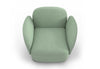 Byorne Armchair upholstered in premium fabric, available in dusty teal, dark grey and pebble grey, featuring generous proportions for lasting comfort and a refined, modern silhouette. Built with a welded steel internal frame and moulded foam cushioning for durability and support, it is finished with injection moulded nylon legs and designed to integrate seamlessly into flexible modular seating layouts.