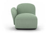 Byorne Low Back Sofa Module - Left Arm shown in dusty teal, dark grey and pebble grey upholstery, featuring a low-profile silhouette with plush cushioning and a supportive left arm rest. Designed for modular configurations or standalone use, the sofa offers a clean contemporary form suited to lounges, reception areas and hospitality interiors, combining compact proportions with comfortable seating and a refined modern aesthetic.
