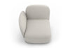 Byorne Low Back Sofa Module - Left Arm shown in dusty teal, dark grey and pebble grey upholstery, featuring a low-profile silhouette with plush cushioning and a supportive left arm rest. Designed for modular configurations or standalone use, the sofa offers a clean contemporary form suited to lounges, reception areas and hospitality interiors, combining compact proportions with comfortable seating and a refined modern aesthetic.