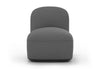 Byorne Low Back Sofa Module in dusty teal, dark grey and pebble grey finishes, featuring a sculpted low-profile silhouette with foam-moulded cushioning and durable linen fabric upholstery. Built on a welded steel internal frame for lasting support, this modular seating unit is designed to connect seamlessly with other Byorne components to create flexible lounge layouts for offices, reception spaces and contemporary hospitality interiors.