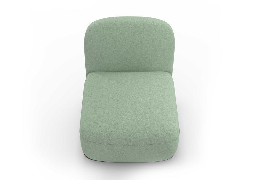 Lav ryg armløs enkelt sæde sofa Dusty Teal
