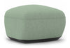 Byorne Low Back Stool in dusty teal, dark grey and pebble upholstery, featuring a compact sculpted form with a low contemporary profile. Built with high-density moulded foam and a welded steel internal frame for lasting comfort and structure, the stool is supported by injected-moulded nylon legs for stability. Designed to integrate seamlessly with other Byorne modular seating elements or function as a standalone piece in lounges, reception areas and modern hospitality interiors.