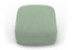 Byorne Low Back Stool in dusty teal, dark grey and pebble upholstery, featuring a compact sculpted form with a low contemporary profile. Built with high-density moulded foam and a welded steel internal frame for lasting comfort and structure, the stool is supported by injected-moulded nylon legs for stability. Designed to integrate seamlessly with other Byorne modular seating elements or function as a standalone piece in lounges, reception areas and modern hospitality interiors.