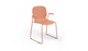 Aarhus Bistro Carver Stackable Chair by Quell Design – sculptural modern chair in coral moulded polypropylene shell with integrated armrests and sleek electrostatic powder-coated steel frame. The ergonomic, contoured seat offers comfort while its stackable design makes it perfect for dynamic office, café or communal spaces.