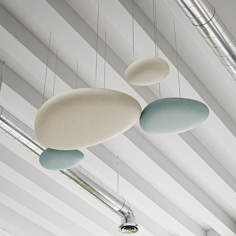 Folio Pebble - Acoustic Ceiling Panels SetBeige /  Teal