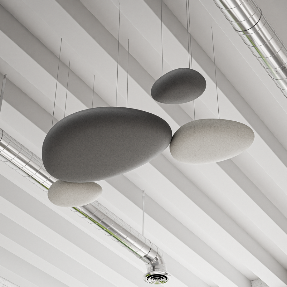 Acoustic Ceiling Panels SetDark Grey / Pebble Grey