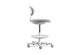 Toro Pivot Motion Barstool in grey/white shown on a white background, featuring a height-adjustable moulded-foam backrest upholstered in Gabriel Mozart fabric, a plastic seat shell with adjustable height and moulded-foam cushioning, and a Class-4 gas lift for smooth elevation. Designed for ergonomic comfort in modern workplaces, the barstool includes a sturdy nylon base, integrated foot ring and PU castors for stable, flexible mobility in contemporary bar-height and collaborative settings.