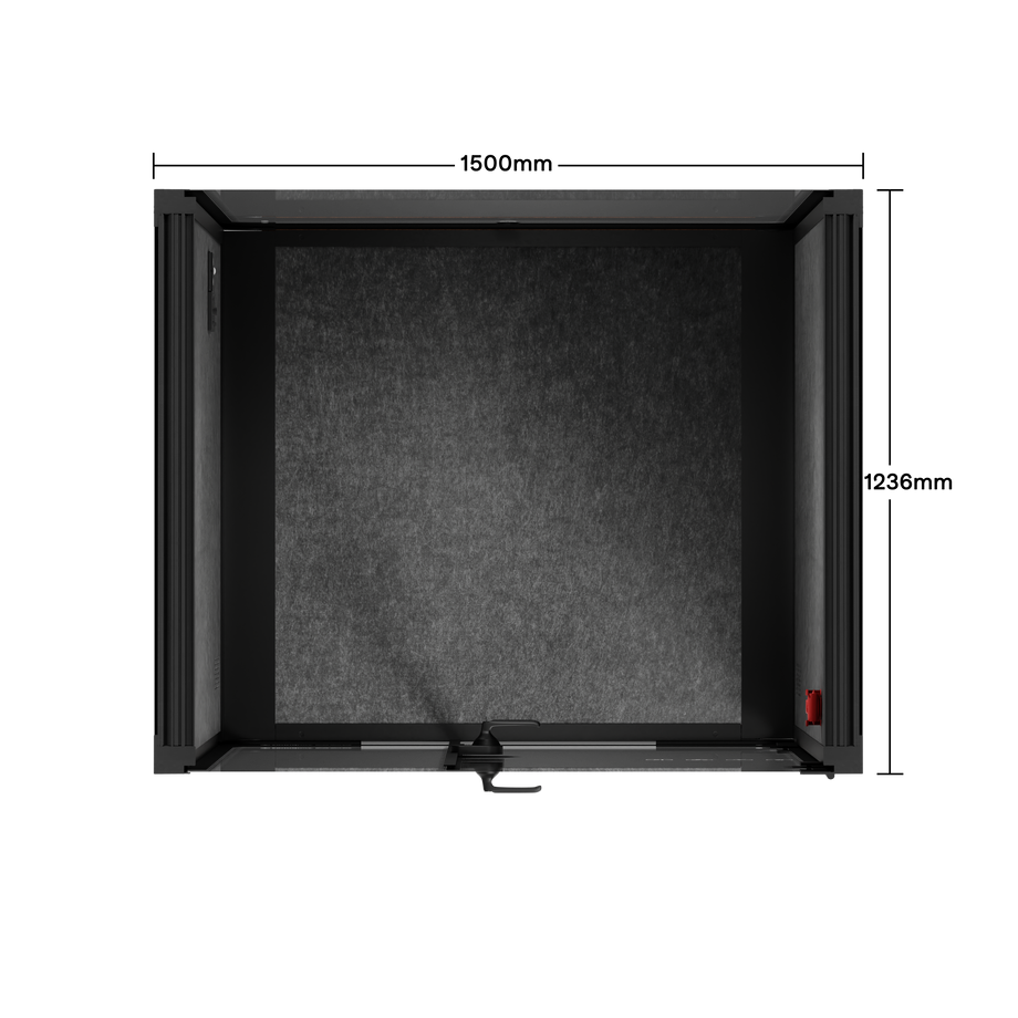 Office Phone Booth Quell - 2 personeWooden / Dark Gray / No Furniture