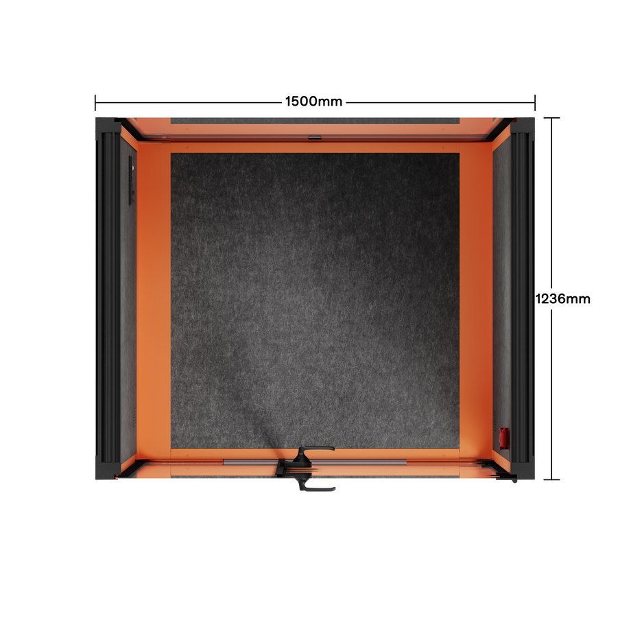 Office Phone Booth Quell - 2 personeOrange / Dark Gray / No Furniture