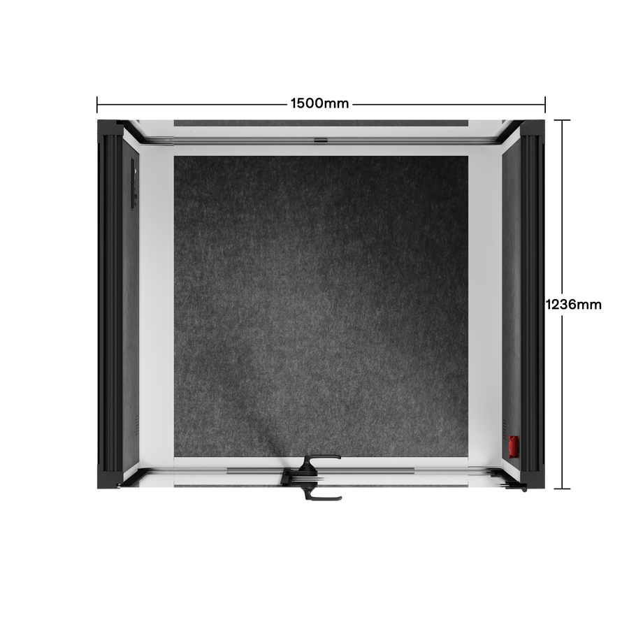 Office Phone Booth Quell - 2 personeWhite / Dark Gray / No Furniture
