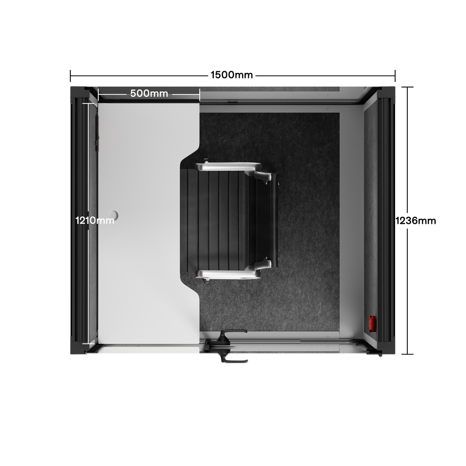 Office Phone Booth Quell - 2 personeLight Grey / Dark Gray / Work Station + Designer Office Chair