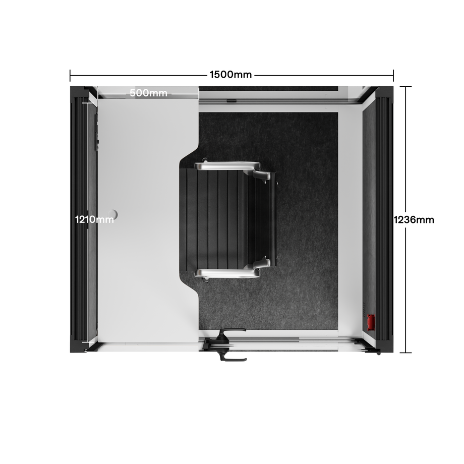Office Phone Booth Quell - 2 personeWhite / Dark Gray / Work Station + Designer Office Chair