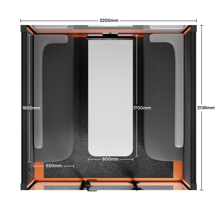 Møde stand Quell - 6 personOrange / Dark Grey / Furniture Set 1